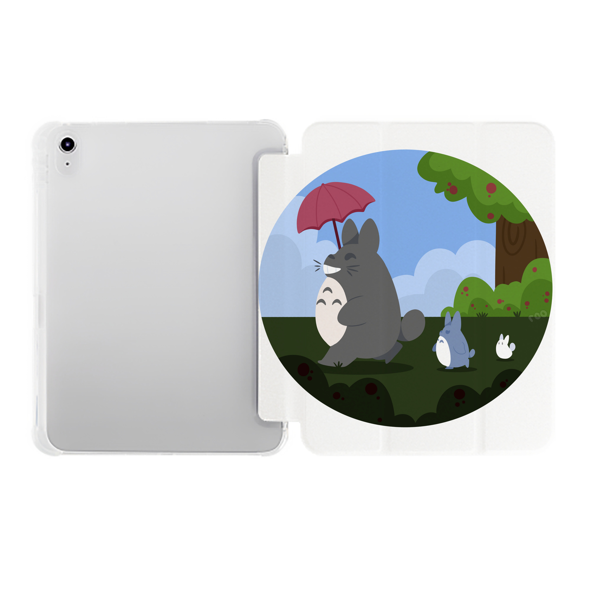（画像用） となりのトトロ 草壁メイ 草壁サツキ My Neighbor Totoro Satsuki Kusakabe Mei Kusakabe IPad ケース ペン収納付き 三つ折りスタンド PUレザー×シリコン 対応機種9.5/10.5/10.9インチ